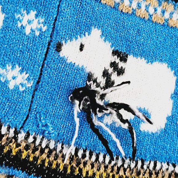 Holiday Christmas Polar‎ Bear Knit Sweater Black/Blue Sz XL Unisex 《935》J - Picture 3 of 7
